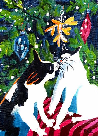 Original Figurative Cats Paintings by Ekaterina Skvortsova-Kowalski