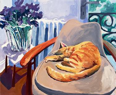 Original Impressionism Cats Paintings by Ekaterina Skvortsova-Kowalski