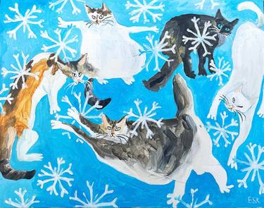 Original Conceptual Cats Paintings by Ekaterina Skvortsova-Kowalski