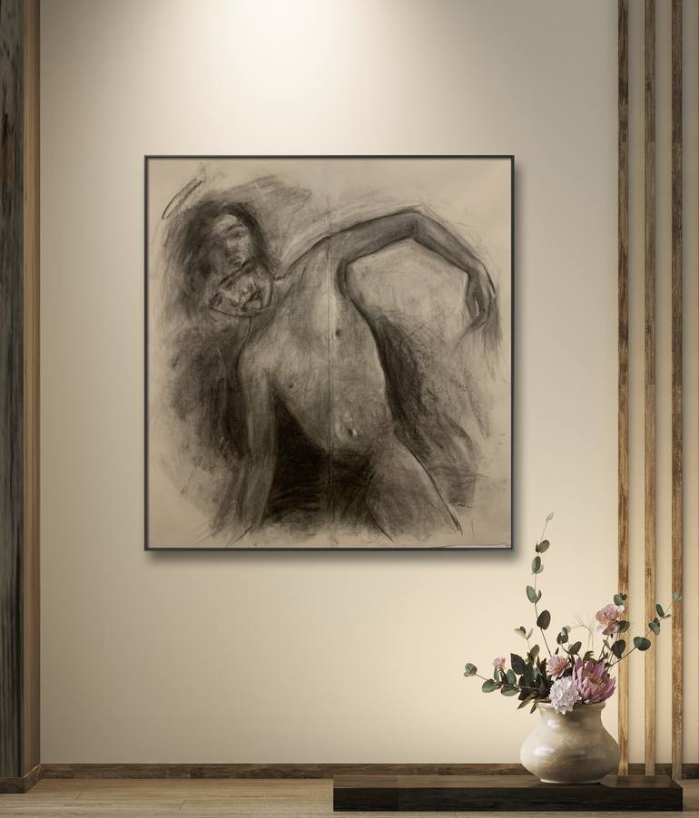 Original Expressionism Nude Drawing by Salah Benali