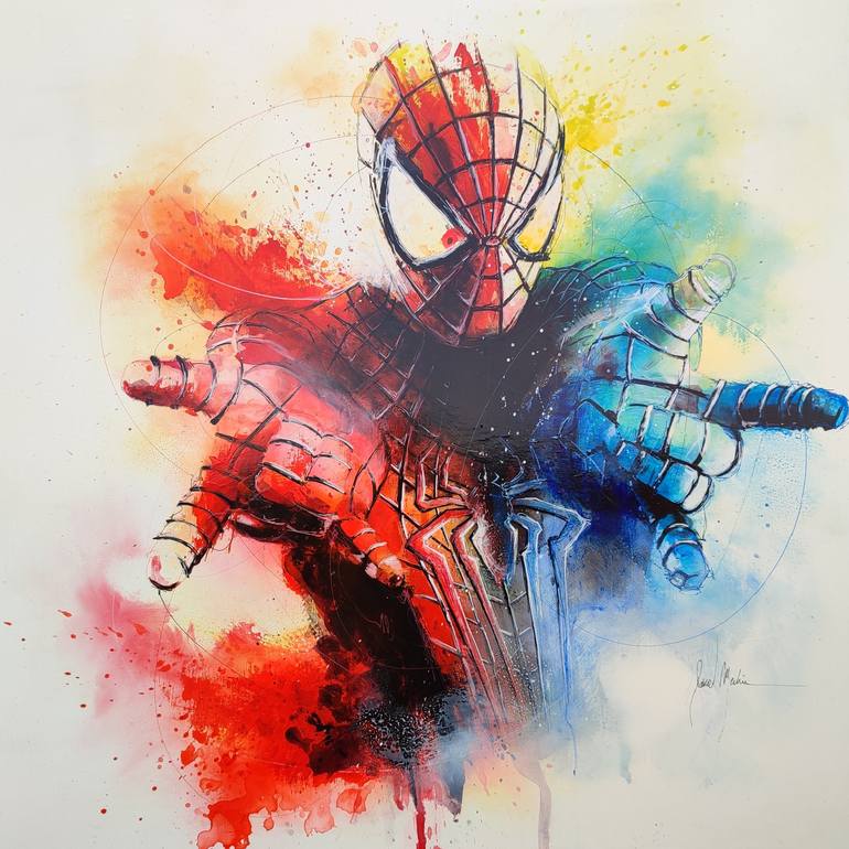 Spider-Man 80x80 Painting by Pascal MERLIN | Saatchi Art