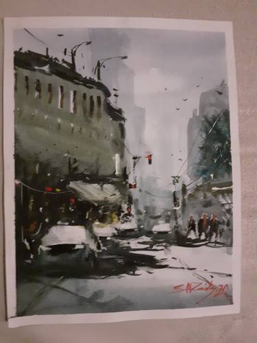 Original Impressionism Places Drawings by Rafa Fahqrie