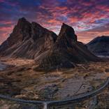 Dramatic Icelandic Sunset from the Air by anca popa