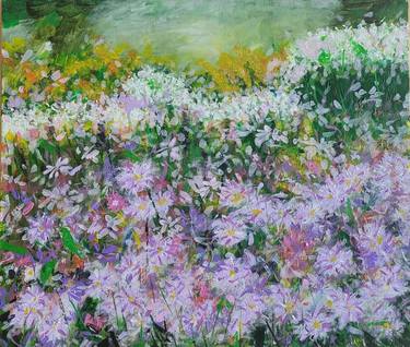 Original Abstract Garden Paintings by Ro-un Lee