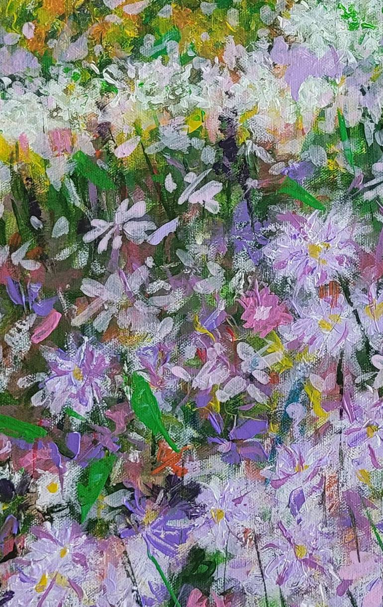 Original Abstract Garden Painting by Ro-un Lee