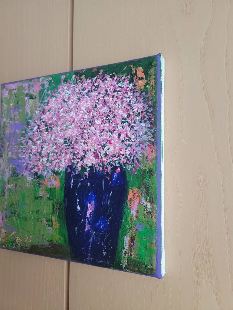 Original Abstract Floral Painting by Ro-un Lee