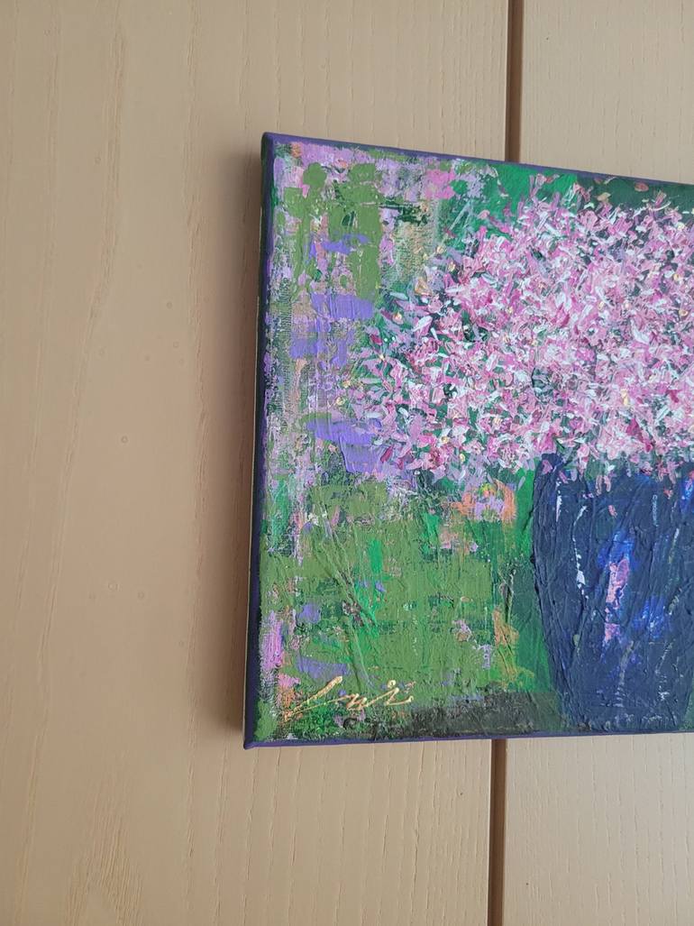 Original Abstract Floral Painting by Ro-un Lee
