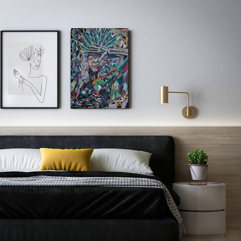 Original Abstract Geometric Painting by Kat Matis