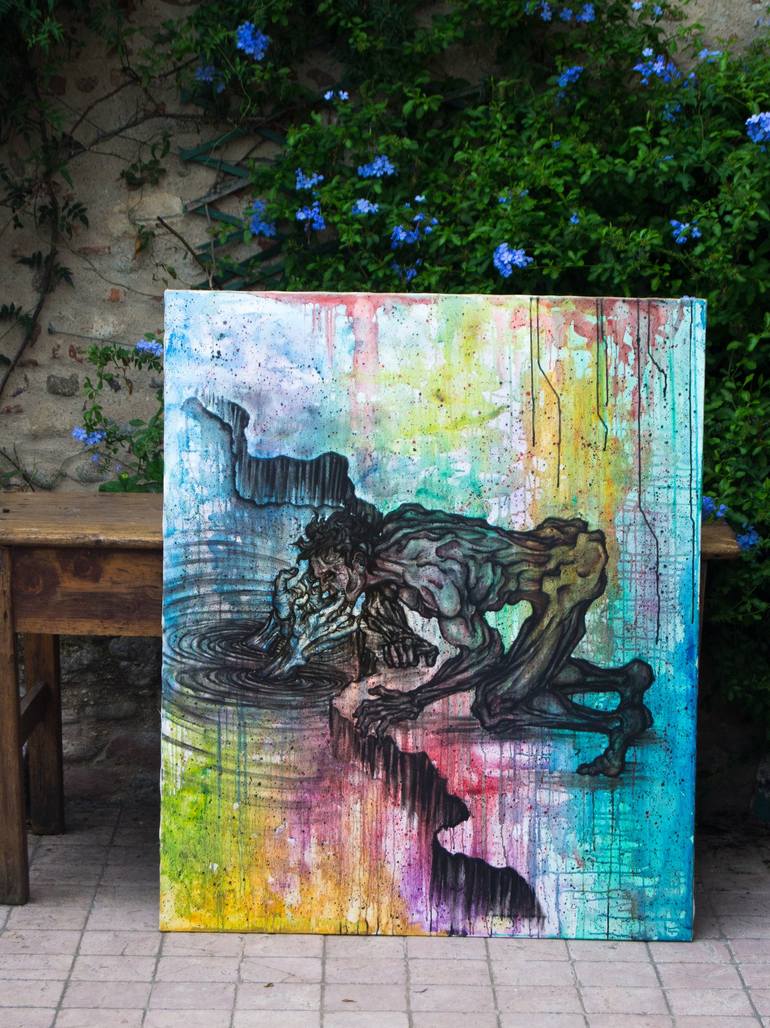 Original Surrealism Classical Mythology Painting by Mattia Malis