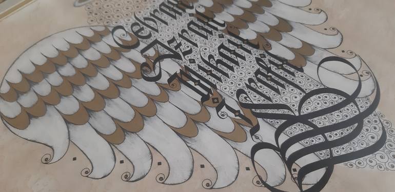 Original Figurative Calligraphy Drawing by Yildirim Bayazit Yaylak