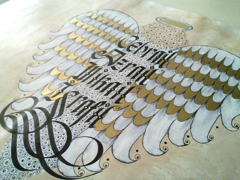 Original Figurative Calligraphy Drawing by Yildirim Bayazit Yaylak