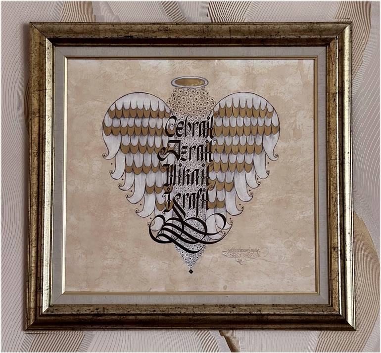 Original Figurative Calligraphy Drawing by Yildirim Bayazit Yaylak