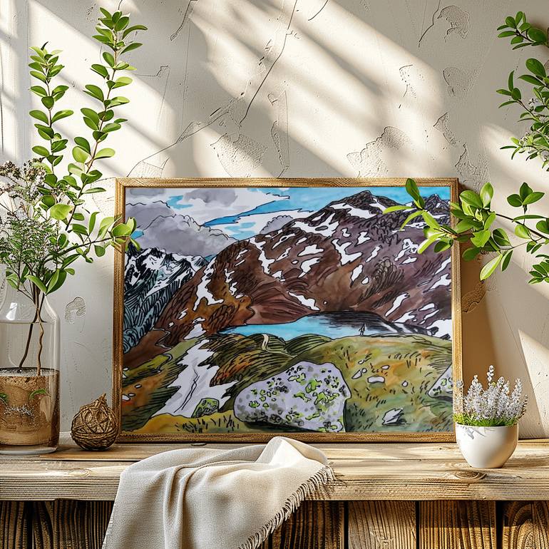 Original Contemporary Landscape Drawing by Marina Lukianova
