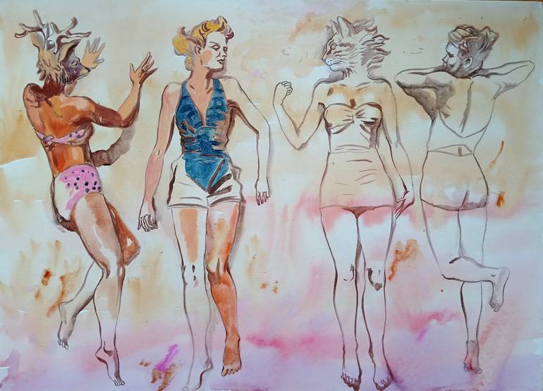 Original Figurative Women Painting by Marina Lukianova