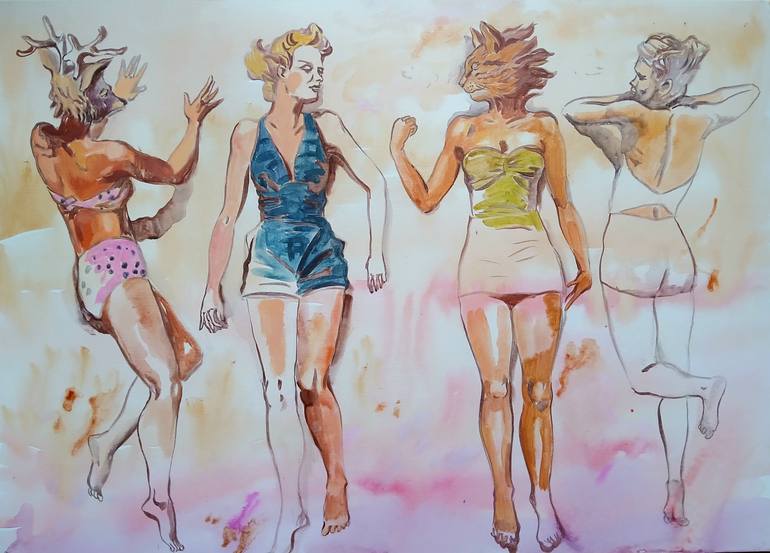Original Figurative Women Painting by Marina Lukianova