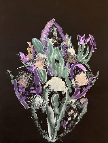 Original Abstract Floral Painting by Yelena Lezhen