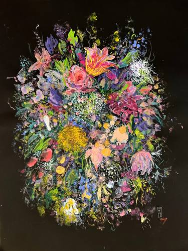 Original Figurative Floral Painting by Yelena Lezhen