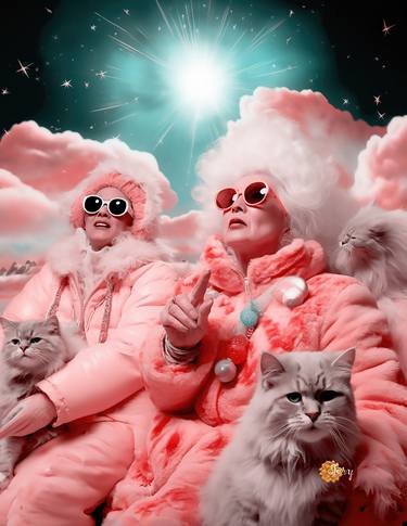 Pink Roaring Ladies Celebrate Winter Solstice with Pink Cats thumb