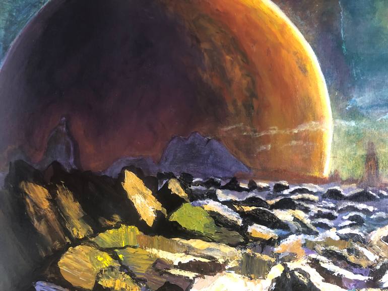Original Surrealism Landscape Painting by Margosha Dan