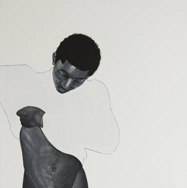 Original Black & White People Painting by Julie Tanner