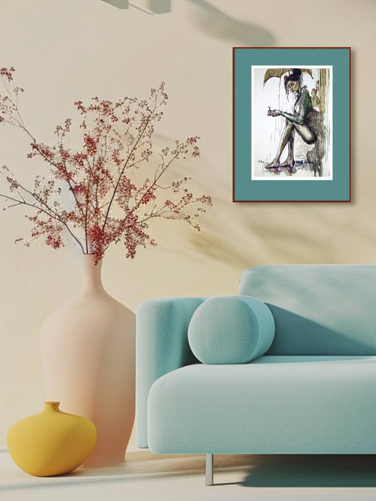 Original Abstract Expressionism Women Painting by Alexander Aksyonov