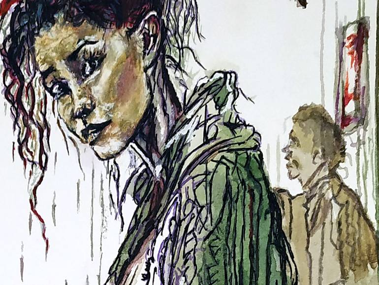 Original Abstract Expressionism Women Painting by Alexander Aksyonov