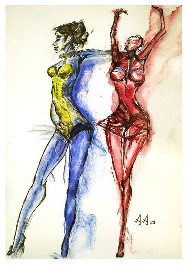 Print of Abstract Expressionism Women Paintings by Alexander Aksyonov