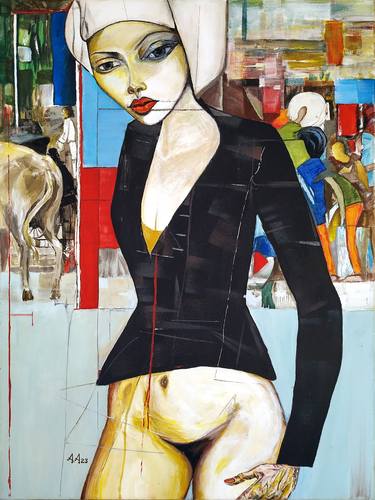Original Abstract Expressionism Erotic Paintings by Alexander Aksyonov
