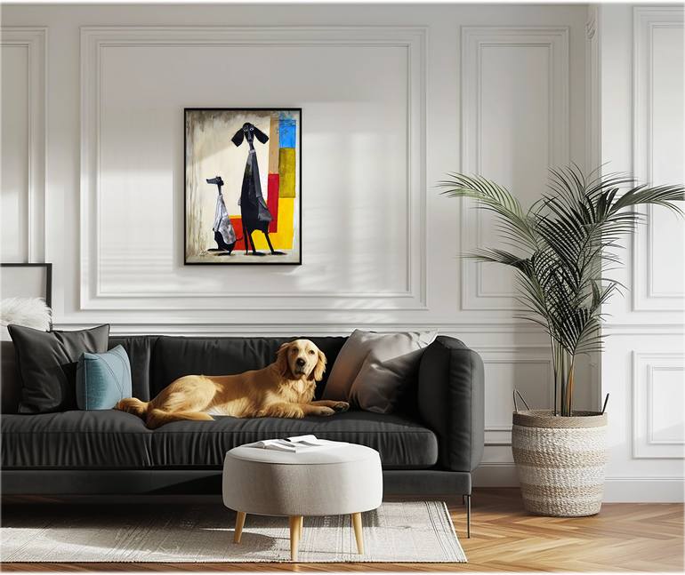 Original Dogs Painting by Alexander Aksyonov