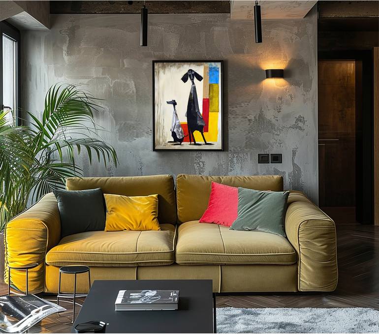 Original Abstract Dogs Painting by Alexander Aksyonov
