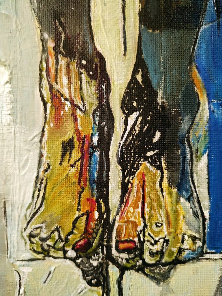 Original Abstract Expressionism Women Painting by Alexander Aksyonov