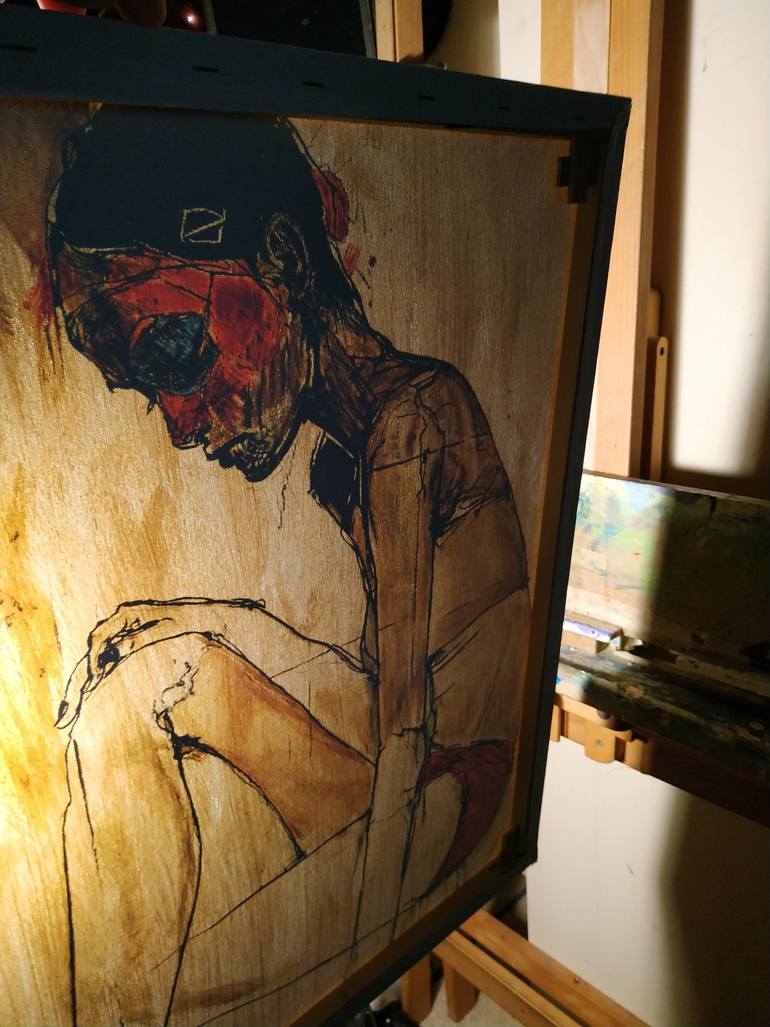 Original Expressionism Women Painting by Alexander Aksyonov