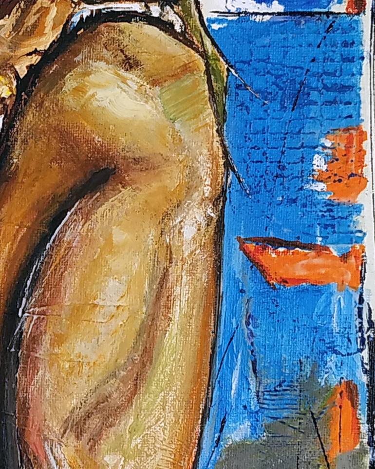 Original Abstract Expressionism Women Painting by Alexander Aksyonov