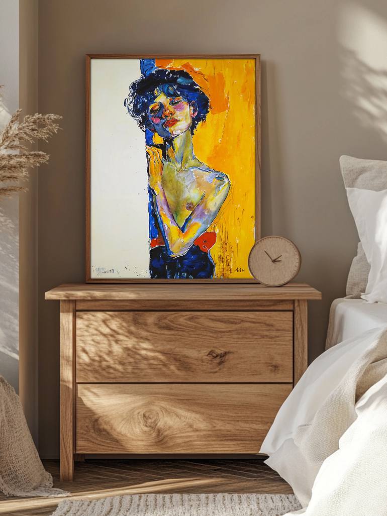 Original Abstract Expressionism Women Painting by Alexander Aksyonov