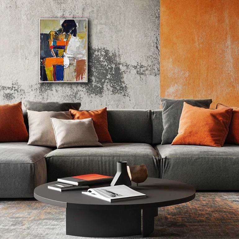 Original Abstract Expressionism Women Painting by Alexander Aksyonov