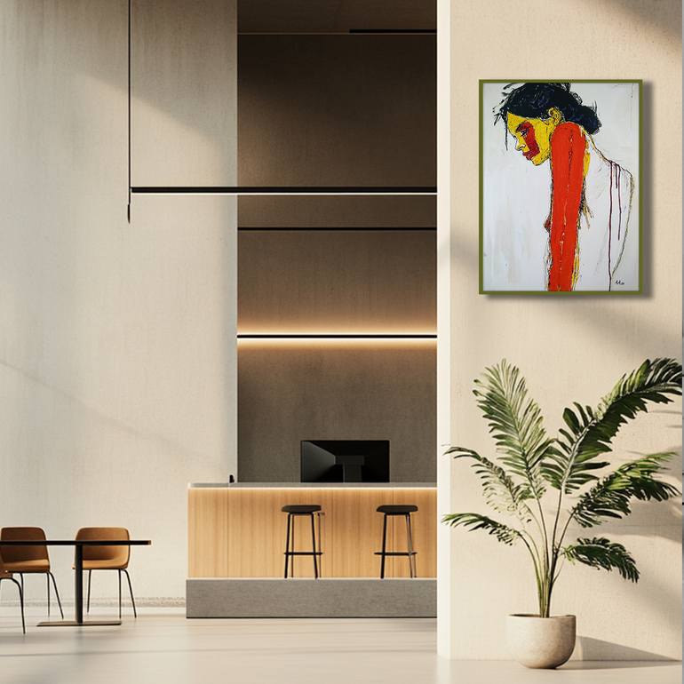 Original Abstract Expressionism Women Painting by Alexander Aksyonov