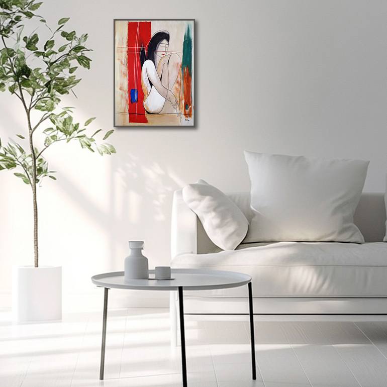 Original Abstract Expressionism Women Painting by Alexander Aksyonov