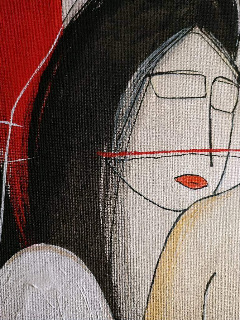 Original Abstract Expressionism Women Painting by Alexander Aksyonov