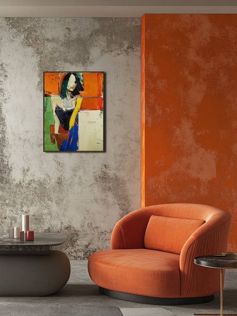 Original Abstract Expressionism Women Painting by Alexander Aksyonov
