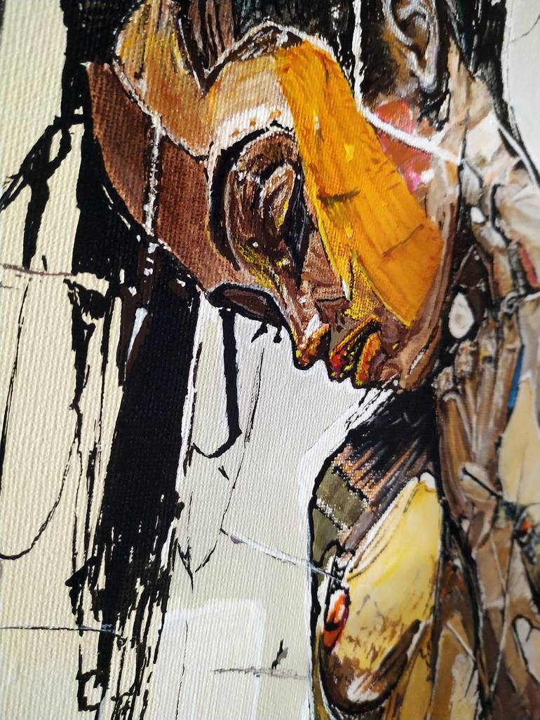Original Abstract Expressionism Women Painting by Alexander Aksyonov