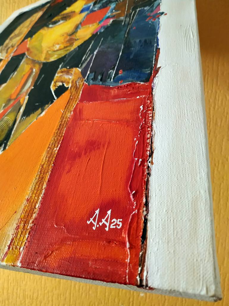 Original Portraiture Abstract Painting by Alexander Aksyonov