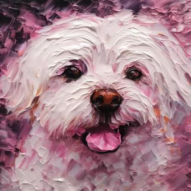 Pink puppy oil painting thumb