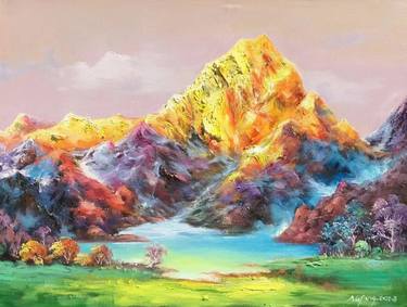 Original Abstract Expressionism Landscape Paintings by Nick Yang