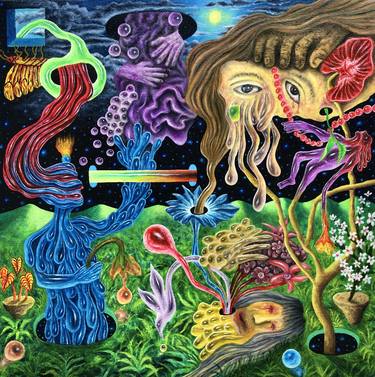 Original Surrealism Outer Space Paintings by Wendi Fitriansyah