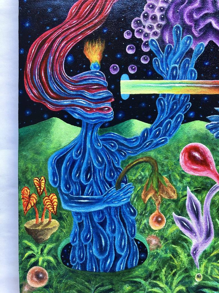 Original Surrealism Outer Space Painting by Wendi Fitriansyah