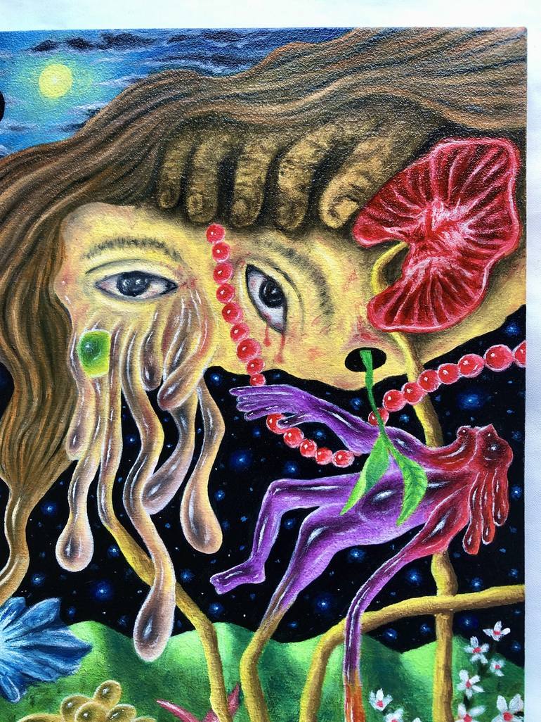Original Surrealism Outer Space Painting by Wendi Fitriansyah