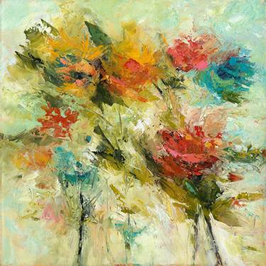 Original Abstract Floral Paintings by Filomena Booth