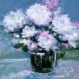 White Peonies in Vase by Filomena Booth
