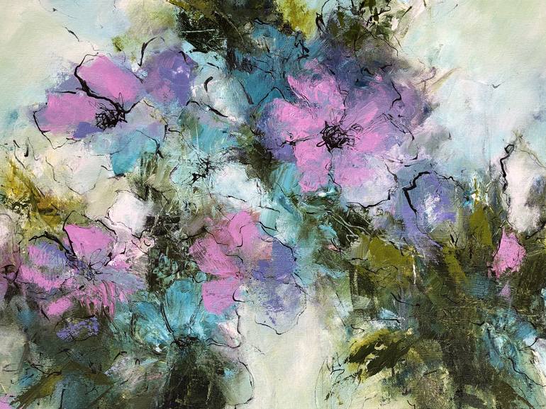 Original Abstract Floral Painting by Filomena Booth