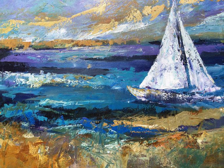 Original Abstract Boat Painting by Filomena Booth